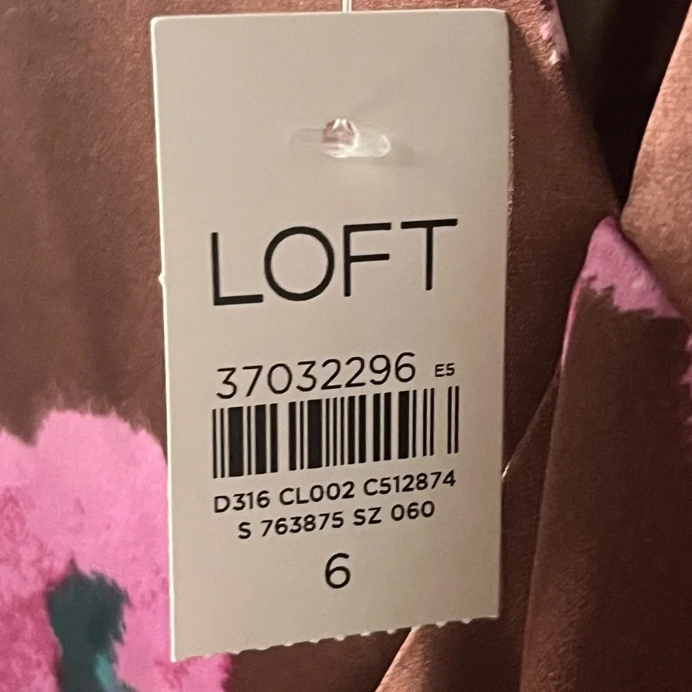 NWT LOFT Ikat‎ Buttercup Satin Godet Halter Midi Dress Womens Size 6